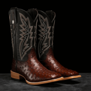 AUTHENTIC Brown Ostrich – Square Toe