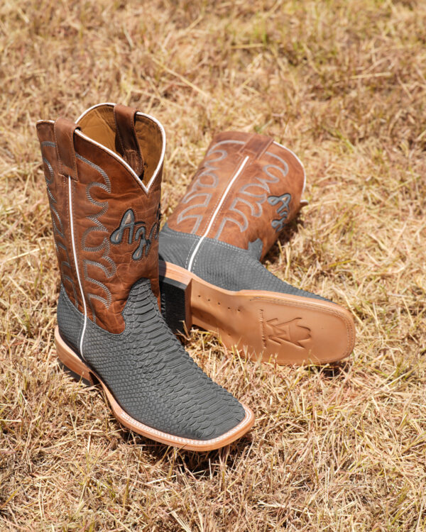 Matte Gray Python - Square Toe - Image 6