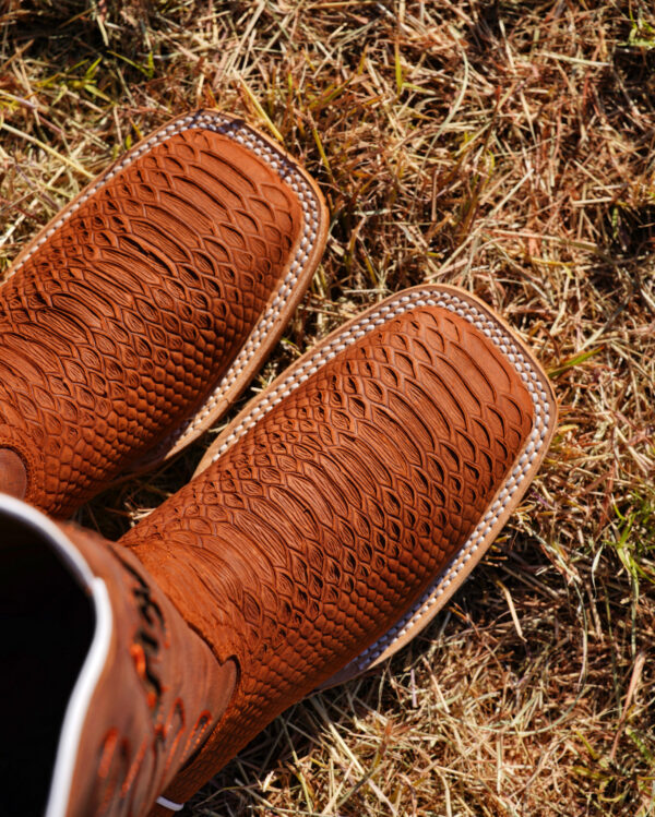 Matte Cognac Python - Square Toe - Image 2