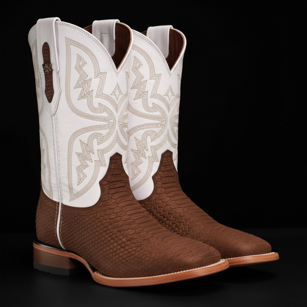 Matte Brown Python – Square Toe