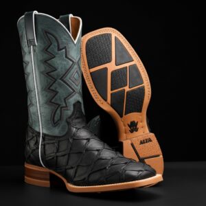 Matte Black Pirarucu – Square Toe