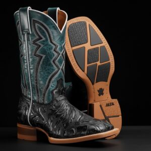 Black Hand Tooled – Square Toe