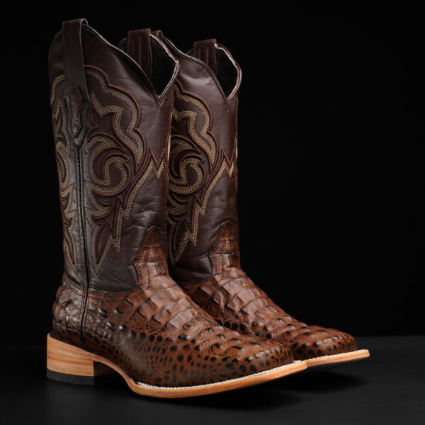 Brown Caiman Neck - Square Toe