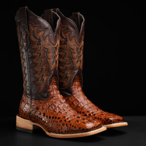 Cognac Caiman Neck – Square Toe