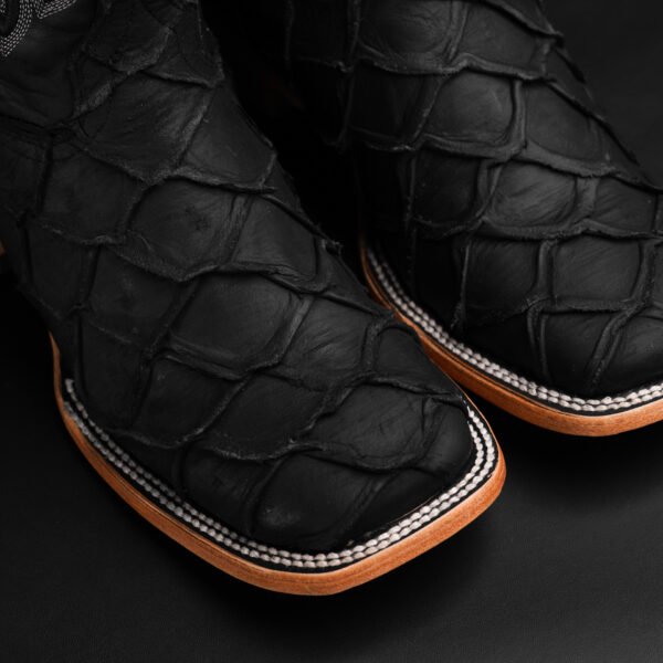 Matte Black Pirarucu – Square Toe - Image 3