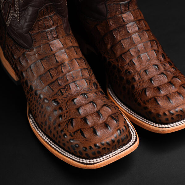 Brown Caiman Neck - Square Toe - Image 3