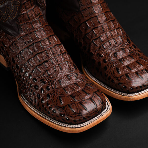 Brown Caiman Neck - Square Toe - Image 3