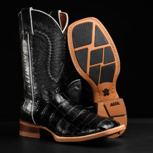 Black Alligator Belly - Square Toe