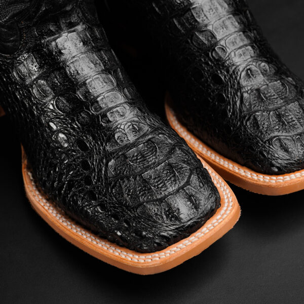 Black Caiman Neck - Square Toe - Image 3