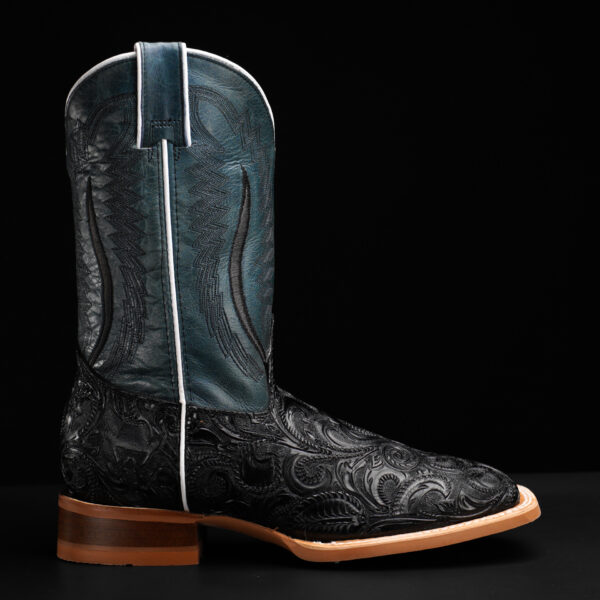 Black Alfa Hand Tooled – Square Toe - Image 2