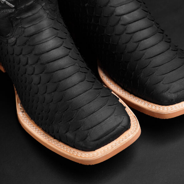Matte Black Python - Square Toe - Image 3
