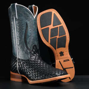 Black Basketweave – Square Toe