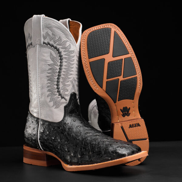 Black Ostrich – Square Toe