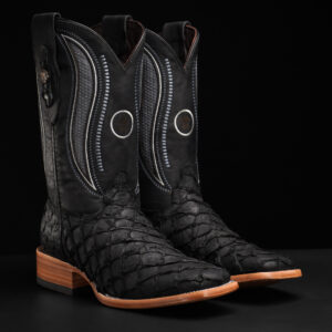 AUTHENTIC Black Pirarucu – Square Toe