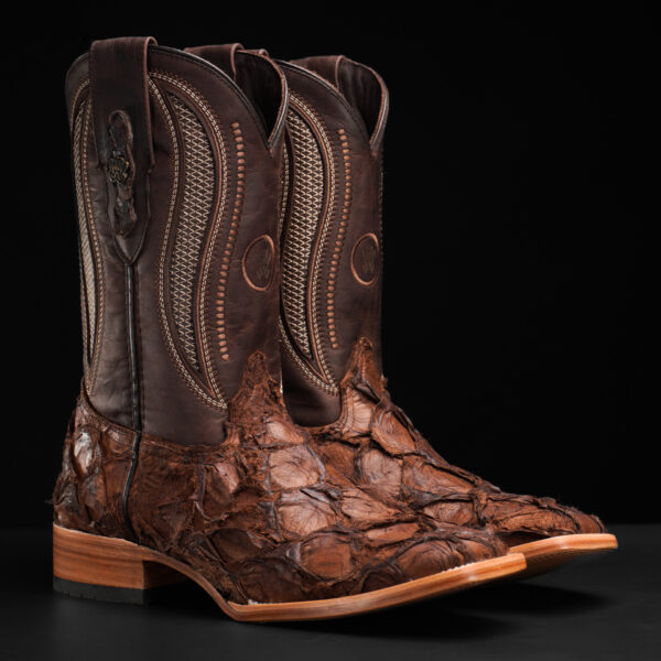 AUTHENTIC Brown Pirarucu – Square Toe
