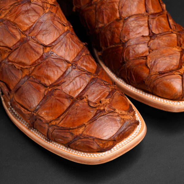 AUTHENTIC Cognac Pirarucu – Square Toe - Image 3