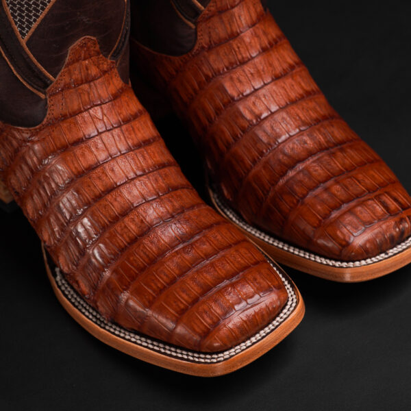 AUTHENTIC Cognac Caiman Belly – Square Toe - Image 3