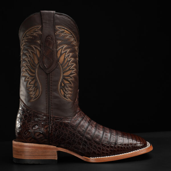 AUTHENTIC Brown Caiman Belly – Square Toe - Image 2