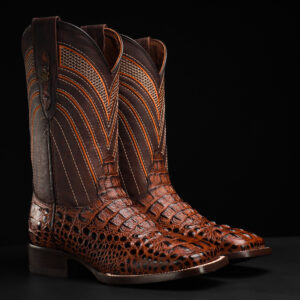Cognac Caiman Neck - Square Toe