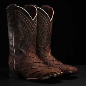 Matte Brown Pirarucu – Square Toe