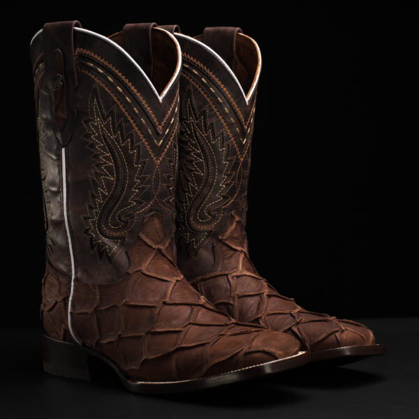 Matte Brown Pirarucu – Square Toe