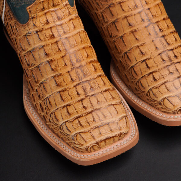 Tan Caiman Horn Back – Square Toe - Image 3