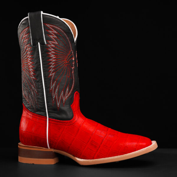 Red Alligator Belly - Square Toe - Image 2