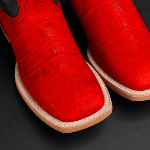 Red Alligator Belly - Square Toe - Image 3