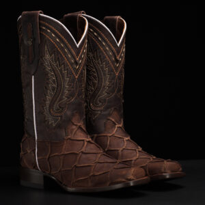 Matte Brown Pirarucu – Rodeo Toe