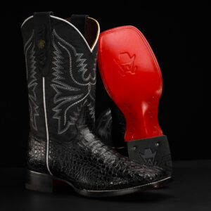 Black Caiman Neck - Square Toe