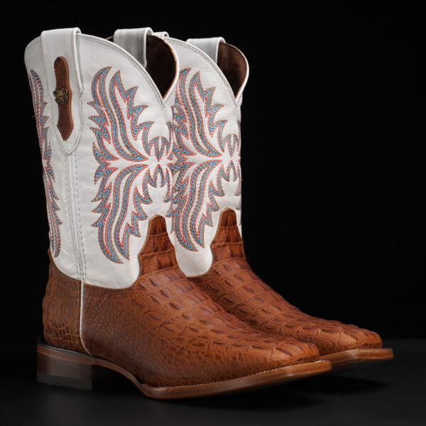 Matte Taupe Caiman Horn Back – Square Toe