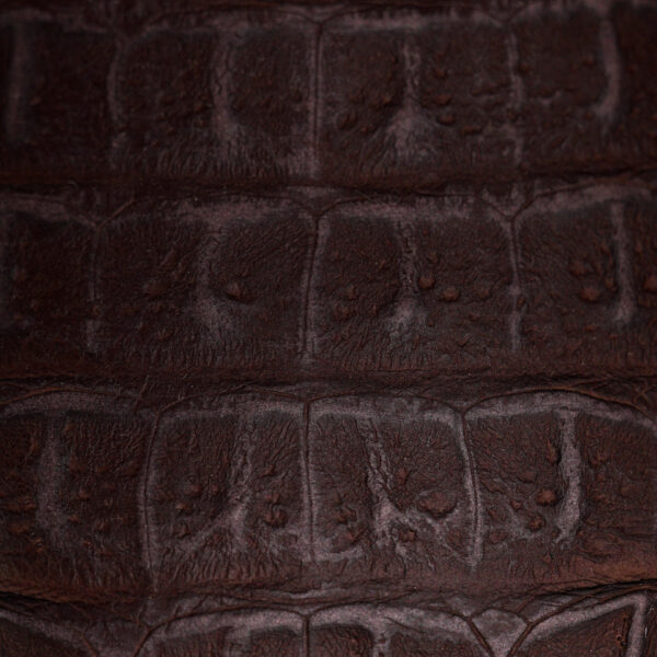 Matte Brown Caiman Horn Back - Square Toe - Image 4