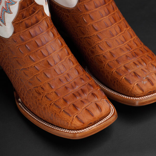 Matte Taupe Caiman Horn Back – Square Toe - Image 3