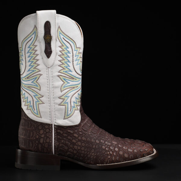 Matte Brown Caiman Neck - Square Toe - Image 2