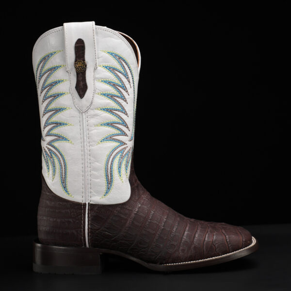 Matte Brown Caiman Belly - Square Toe - Image 2