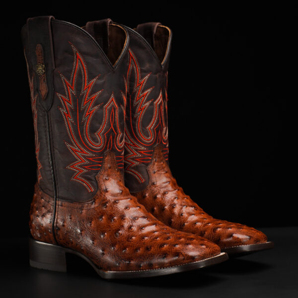Cognac Ostrich – Square Toe