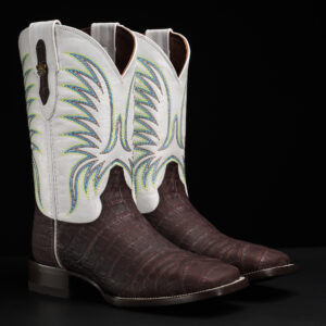 Matte Brown Caiman Belly - Square Toe