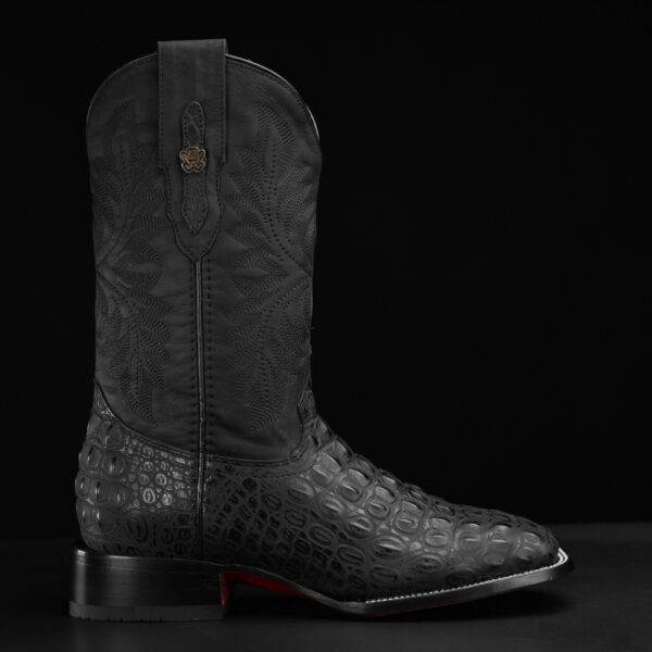 Black Caiman Horn Back - Square Toe - Image 2