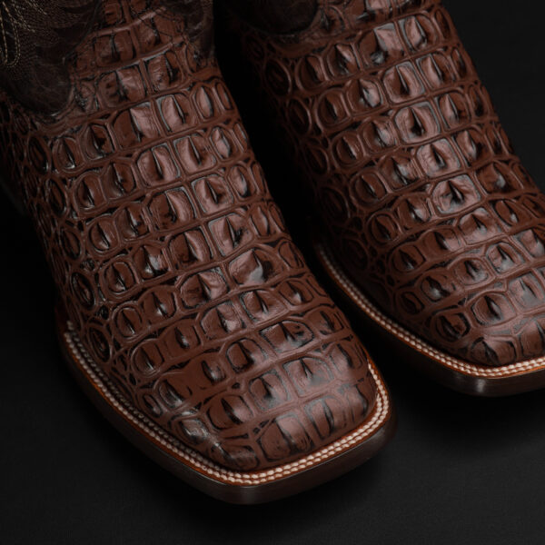 Brown Caiman Horn Back - Square Toe - Image 3
