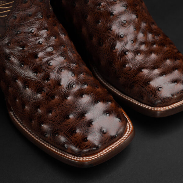 Brown Ostrich – Square Toe - Image 3
