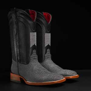 Matte Gray Python - Square Toe