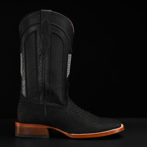 Matte Black Python - Square Toe - Image 2