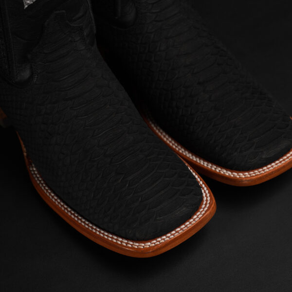 Matte Black Python - Square Toe - Image 3