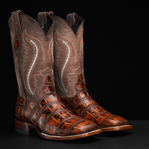 Cognac Alligator Belly – Square Toe