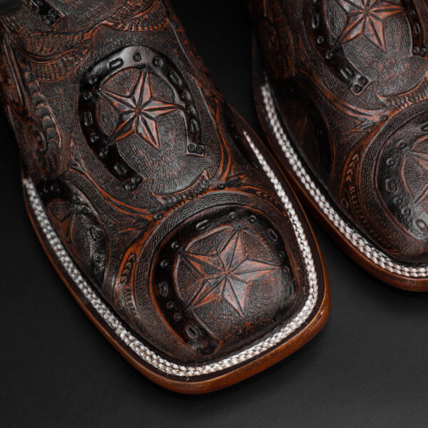 Brown Hand Tooled – Square Toe - Image 3