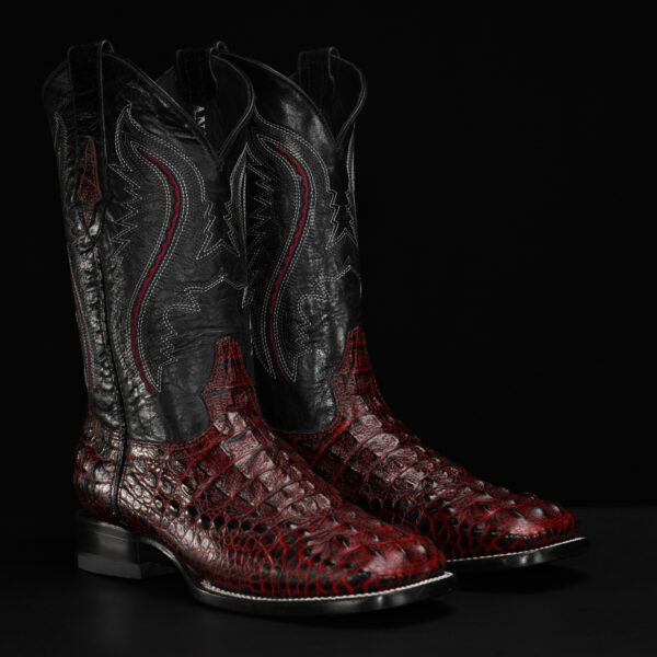 Cherry Caiman Neck – Square Toe