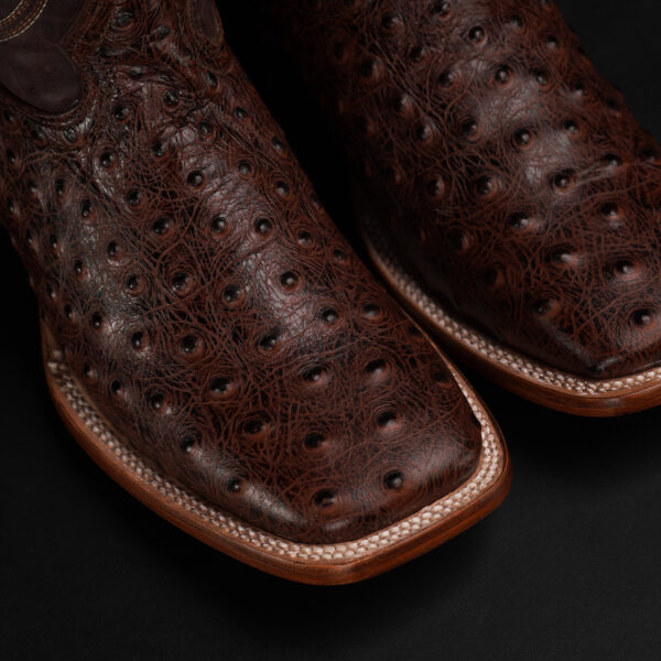 Brown Ostrich – Square Toe - Image 3