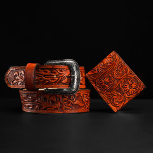 Genuine Mahogany Hand Tooled (Belt/Wallet)