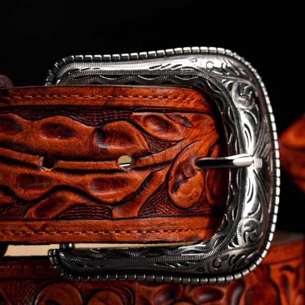 Genuine Mahogany Hand Tooled (Belt/Wallet) - Image 4