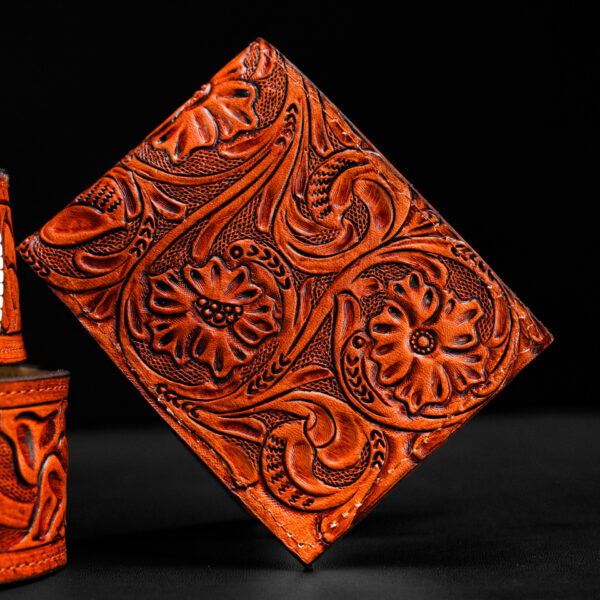 Genuine Mahogany Hand Tooled (Belt/Wallet) - Image 3